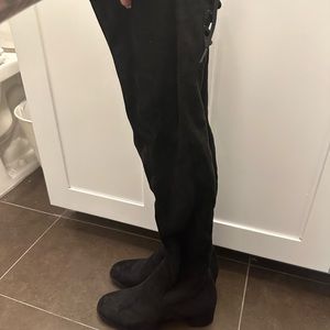 Dream Pairs Black Zipper Lace Up Thigh High Boots